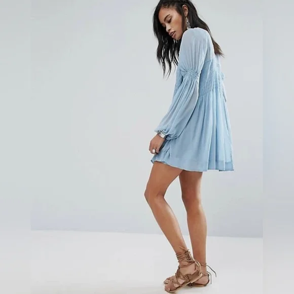 Free People Lini Smocked Dress Size XS - Picture 3 of 15